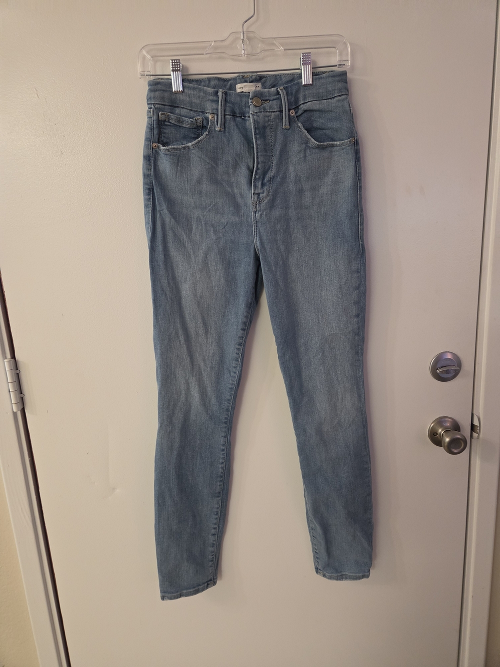 Good American Light Blue High-Rise Straight Jeans